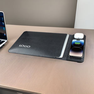 Funda para Portátil con Logotipo Personalizado, Multifuncional, con Auriculares Magnéticos, <span class=keywords><strong>Cargador</strong></span> Inalámbrico Portátil 3 en 1 de Carga Rápida de 15W y 5W - Product Image 1