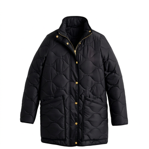 Veste matelassée d'hiver pour homme, coupe-vent, respirante, à capuche, décontractée, couleur unie, en polyester/nylon, col montant, avec empiècement avant personnalisé - Product Image 5