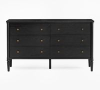Commode RHpreeminent en chêne brun de style américain moderne, commode à 6 tiroirs de taille personnalisable, armoire de rangement de luxe en bois massif pour chambre principale