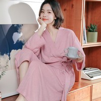 Peignoir d'été unisexe respirant, absorbant et à séchage rapide, luxueux, pour sauna, en polyester éponge, longueur intégrale, à revers