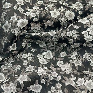 YY, recién llegado, tela de poliéster Floral Disty, tela tejida de nailon brocado negro sombra Jacquard para ropa y confección de vestidos de mujer - Product Image 4