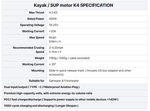 Moteur de kayak électrique intelligent EDGE <span class=keywords><strong>K4</strong></span>, système de propulsion sous-marine silencieux sans balais pour la pêche et les excursions - Product Image 4