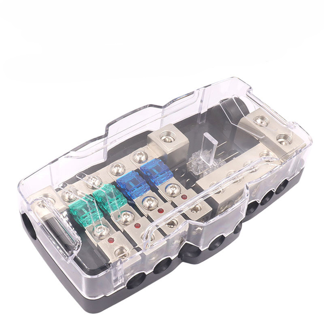 Car Audio Power Distribution Blocks With Mini ANL fuse LED Light 2x 0/4 GA in 4 X 4/8 GA OUT