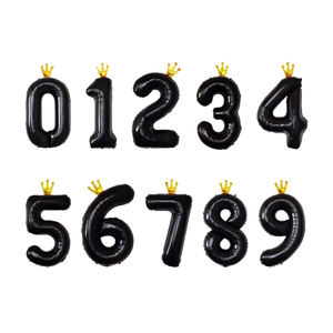 Globo Digital de 40 Pulgadas con Forma de Corona, Rosa, Azul, Negro, de Aluminio, Números del 0 al 9, para Fiestas, Bodas, Festivales, Graduaciones, Regreso a Clases, Halloween - Product Image 6