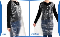 Tablier jetable imperméable unisexe pour hommes et femmes, résistant à l'huile, en plastique PE, emballage individuel