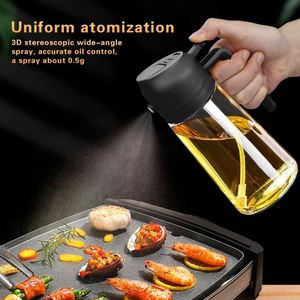 Bouteille pulvérisateur de qualité alimentaire, multifonctionnelle 2 en 1, bouteille pulvérisateur d'huile de cuisine en verre pour la cuisson - Product Image 6