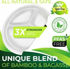 Wholesale 3 Compartment Heavy Duty Disposable Handpainted Food Grade Paper <b>Charger</b> Plates UV Coating Eco Friendly Festival - Product Image 4