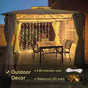 Decorazioni di stringa di tenda a LED 300 brillano 8 modalità luci a sospensione per la camera da letto festa di nozze giardino di casa all'aperto e al coperto