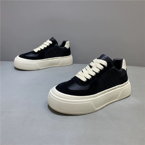 Genuine Leather Low Top Sneakers Men Thick Sole Casual Sport Shoes - Product Image 2
