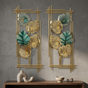 Latest Style Metal Aluminium Wire Iron Leaf Design Wall Art Long Lasting Portrait Decorative Accessories for Living Room Bedroom - Product Image 2