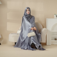 Prix d'usine – Ensembles modestes traditionnels de foulards et hijabs musulmans, robes de soirée longues à manches longues en polyester pour femmes, fabriquées en Chine