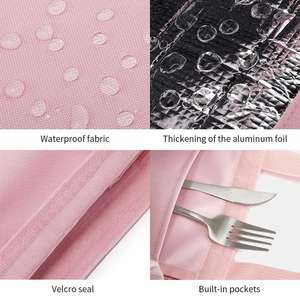 Custom Non-Woven Fabric <b>Aluminum</b> <b>Foil</b> Lining Bag Keep Food Warm Cold Cooler Bag <b>Disposable</b> Non-Woven Insulation Bag - Product Image 4