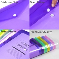 Pochette de classement en plastique transparente format A4 avec bouton-pression, pochette de classement en polyéthylène de qualité supérieure