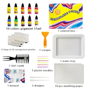 KHY Hot Sale Water Draw Painting Magic Kit For Kids DIY Supplies Marbeling Marbling Paint Kit Water Drawing Art Set