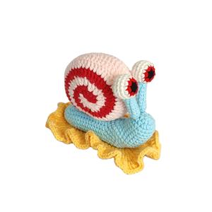 Tricoté à la main farci doux ornements décoratifs sûr Amigurumi Crochet Bob l'éponge <span class=keywords><strong>escargot</strong></span> <span class=keywords><strong>Gary</strong></span> jouet - Product Image 1