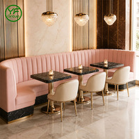 Luxuriöse Kommerzielle Sitzecke Rosa PU-Leder Restaurant-Möbel Maßgefertigte Polsterbank für Hotel Café