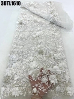 Tissu en dentelle 3D de haute qualité, Munich, Allemagne, dentelle française de luxe, dentelle autrichienne à paillettes pour robe de soirée, robe de mariage