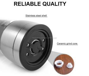<span class=keywords><strong>Amazon</strong></span> fournisseur En Gros En Acier Inoxydable Shaker Électrique Poivre et Moulin À Sel, Batterie À Poivre et Moulin À Sel - Product Image 4