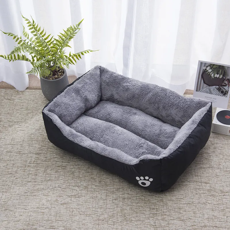 HUAYI 2024New wholesale manufacturer soft luxury plush grey black pet cushion round cat dog bed