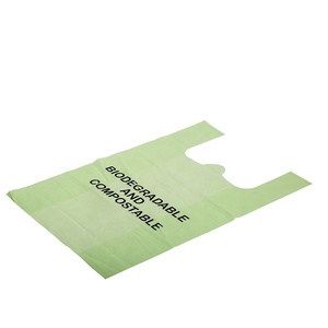 Compostabe personnalisé refermable 100% Pla Pbat <span class=keywords><strong>T</strong></span>-shirt en plastique biodégradable écologique Sacs d'emballage de supermarché - Product Image 5