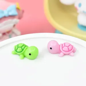 Cute Cartoon Tortue 3D Miniature Resin Charms Garden Farm Animal Cabochon