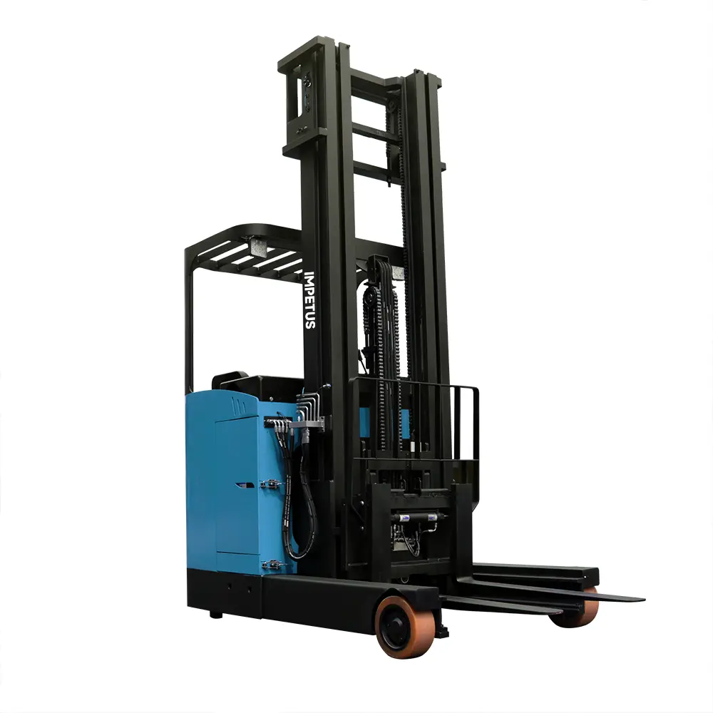 1.5 tons compact portable full electric reach truck forklift warehouse narrow isle side sit-on forklift