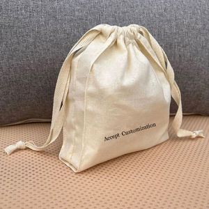 Wholesale Cheap Cotton Jewelry Packaging <b>Pouch</b> Custom <b>Drawstring</b> Cotton Bag <b>Pouch</b> With Logo Printing - Product Image 3