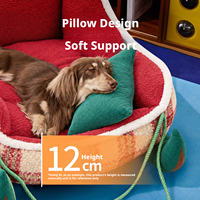 Coussin de couchage semi-fermé en mousse à mémoire de forme pour animaux de compagnie (chiens, chats, petits animaux) – Housse chaude d'hiver, confortable et lavable pour intérieur, toutes saisons