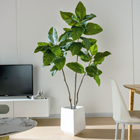 Magnolia artificielle hautement réaliste de 183 cm, feuilles vertes artificielles, plante en pot, bonsaï pour décoration intérieure