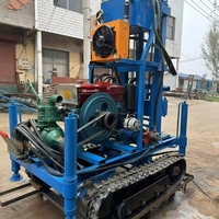 Foreuse de puits d'eau sur chenilles - Alimentée au diesel - Machine de forage portable - Moteur de pompe de boîte de vitesses - Profondeur max. 200 m - Facile à utiliser