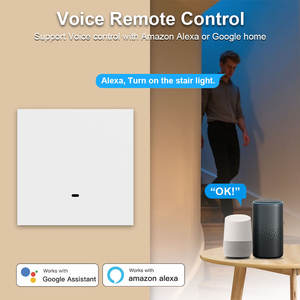 1/2/3 Bende <span class=keywords><strong>Wifi</strong></span> Slimme Wandlamp Schakelaar Drukknop Tuya Led Eu Standaard Zonder Neutrale <span class=keywords><strong>Timer</strong></span> 240V Met Afstandsbediening - Product Image 3