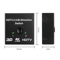 Conmutador HDMI 2.0 Bidireccional 4K 60HZ, 2x1 1x2, Divisor HDMI Bidireccional, 2 Entradas 1 Salida, Convertidor HDCP 3D