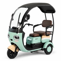 Tricycle électrique 1000W, 3 places, trois sièges réglables, carrosserie ouverte, petit scooter familial