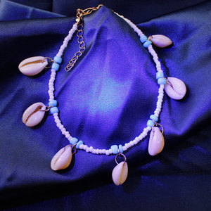 Pulsera <span class=keywords><strong>tobillera</strong></span> de punto con cuentas de cristal para mujer, accesorio de playa con semillas bohemias, GAB002 - Product Image 2