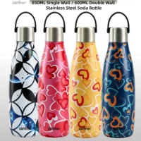 Bouteille d'eau en forme de cola de 900 ml, nouveau style, s'adapte à la plupart des porte-gobelets de voiture, couvercle en métal anti-fuite, bouteille de sport pour les voyages et la salle de sport
