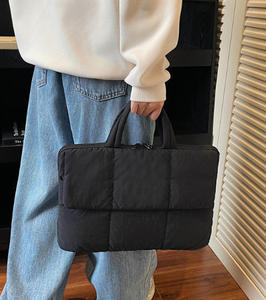 New Design Factory Custom Solid Color Light-Weight Women's <b>Computer</b> Puffer Handbag Fluffy Quilted Laptop Sleeve <b>Bag</b> - Product Image 4