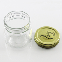 Customize Coconut Oil and Fruit Jam Use 250ml 8oz Unique Glass Jar with Screw Cap