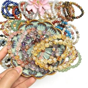 Pulseras <span class=keywords><strong>de</strong></span> Cuentas <span class=keywords><strong>de</strong></span> Cristal Natural <span class=keywords><strong>de</strong></span> 8mm, Pulseras Elásticas <span class=keywords><strong>de</strong></span> Piedras Preciosas Curativas para Mujeres y Hombres, Joyería al por Mayor - Product Image 4