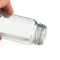 Vide Clair 4Oz 6Oz 8Oz Pot D'assaisonnement Sel Poivre Shaker Bouteilles Bouteille En Verre Avec Couvercle En Bois De Bambou