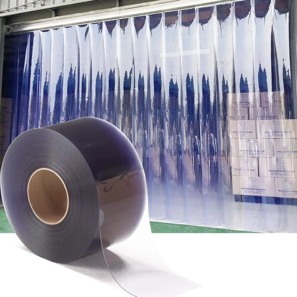 Anti-arañazos Comercial Industrial Transparente Plástico Vinilo PVC Tira Cortina Puerta Kit Rollo Película para Almacén