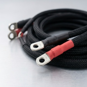 Cable de alimentación trenzado de nailon con terminales de anillo para dron, cable de repuesto para ESC, 120 cm de longitud, color negro y rojo - Product Image 3