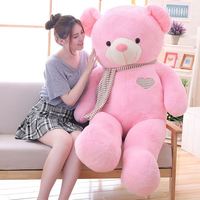 Ours en peluche rose en peluche en gros avec remplissage en coton PP