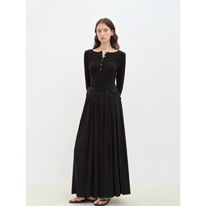 Vestido Recto Plisado con Cintura Ajustable y Estampado de Luces Flotantes en el Mar - Product Image 6