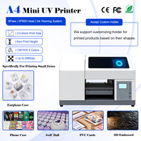 Impresora UV de Sobremesa A4 a Precio de Mayoreo para Carcasas de Auriculares, Carcasas de Teléfono, Pelotas de Golf, Tarjetas de PVC, Máquina de Impresión en Relieve 3D
