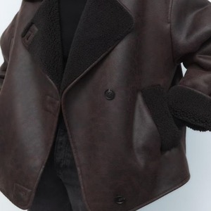 Chaqueta de Maternidad de Manga Larga de Cuero Sintético de Doble Cara, Estilo Urbano, Delgada, para Invierno, Estilo Europeo Americano - Product Image 4