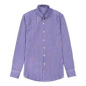 Chemise rayée pour <span class=keywords><strong>homme</strong></span>, col classique, col à revers, col pointu, chemise formelle vintage, coupe ajustée, qualité supérieure - Product Image 3