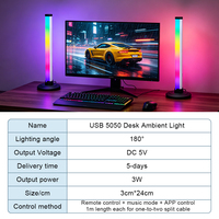 Table de jeu LED RGB style moderne, barres d'éclairage intelligentes, capteur de rythme musical, USB 5050, contrôle par application, fond de nuit coloré