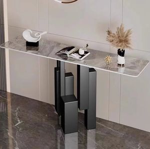 Table <span class=keywords><strong>console</strong></span> moderne Art <span class=keywords><strong>déco</strong></span> Table d'appoint étroite en marbre de luxe léger avec miroir <span class=keywords><strong>pour</strong></span> le mur d'<span class=keywords><strong>entrée</strong></span> d'un hôtel - Product Image 6