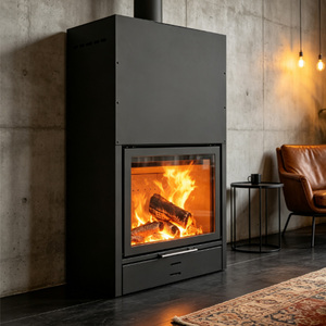 Caminetto Moderno a Legna Autoportante per Interni <span class=keywords><strong>con</strong></span> Porta Scorrevole Verticale per Riscaldamento Residenziale in Soggiorno e Villa - Product Image 2