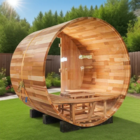 Luxuriöse Panorama-Fass-Sauna aus Massivholz für den Außenbereich, Anpassbare Saunakabine für 4-6 Personen, Heim-Spa & Garten